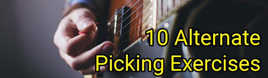 alternate picking exercises: pdf + video tabs