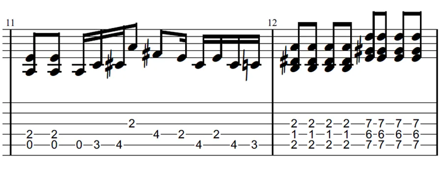Blues Guitar Riff - Bar 11-12