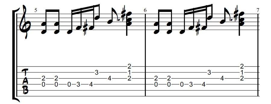 Blues Guitar Riff - Bar 5-6