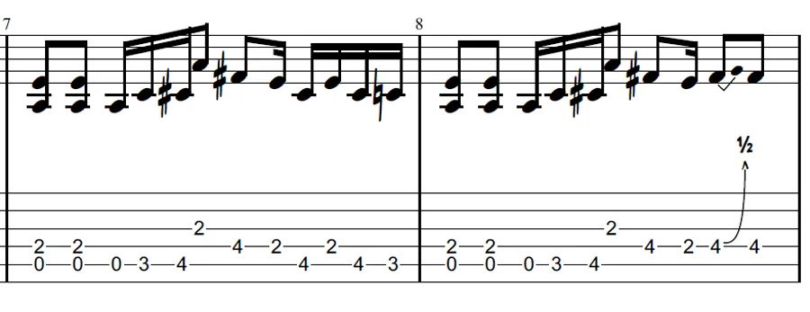 Blues Guitar Riff - Bar 7-8