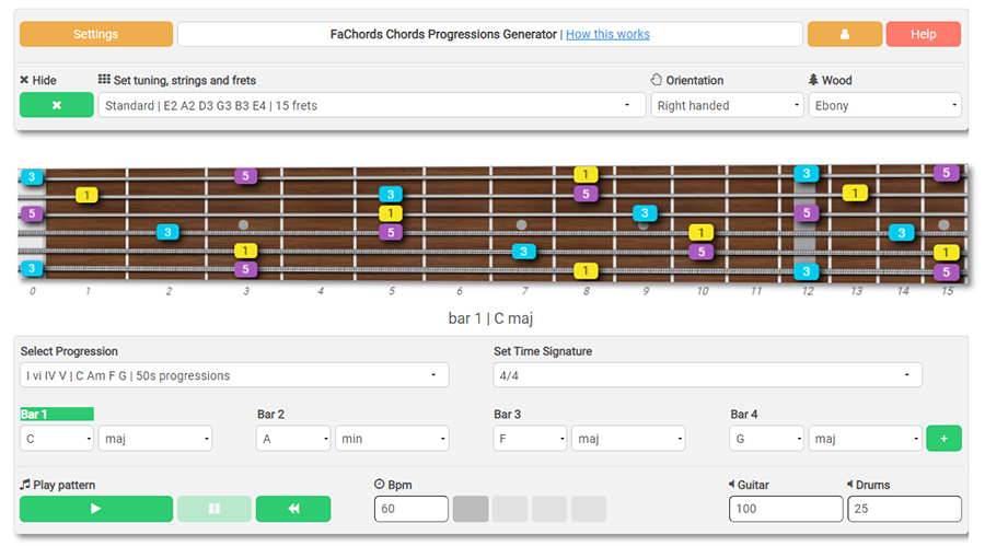 Guitar Chord Chart Generator