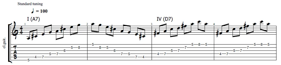 I IV guitar chord tones targeting exercise 3