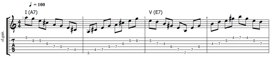 I V guitar chord tones targeting exercise 2