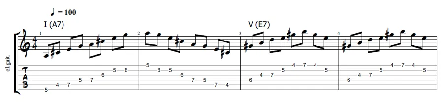 I V guitar chord tones targeting exercise 3