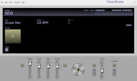 chordpulse backing tracks software
