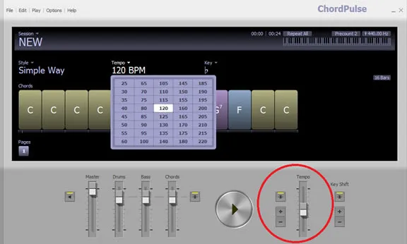 chordpulse backing tracks software