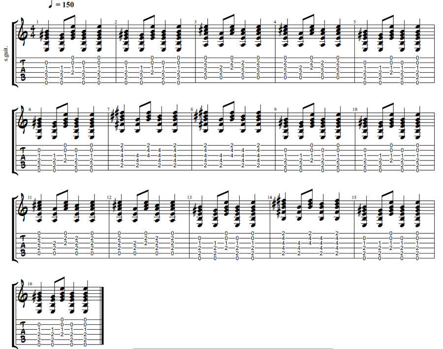 Chord Progressions of Well-Known Folksongs