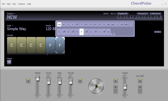 chordpulse backing tracks software