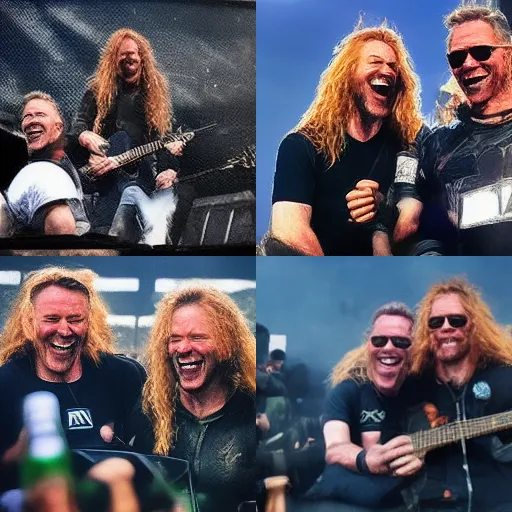 James Hetfield and Dave Mustaine together