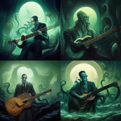 HP Lovecraft plays guitar