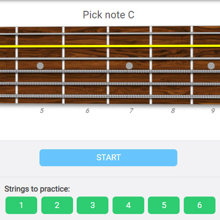 Virtual store guitar fretboard