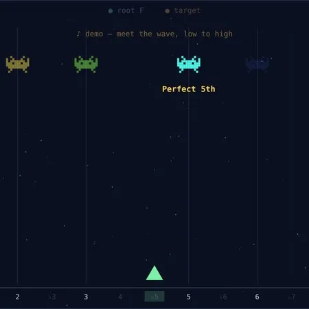 interval invaders ear training arcade game