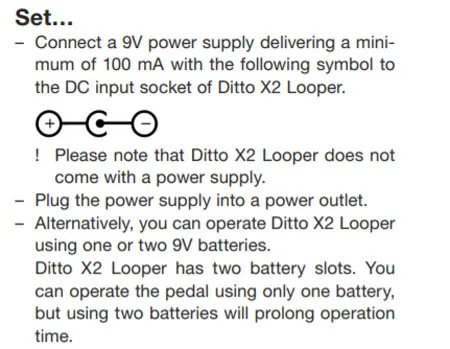power supply for Ditto X2