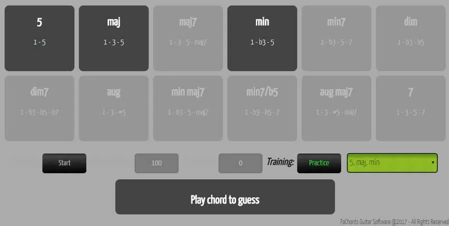 chords recognition online game