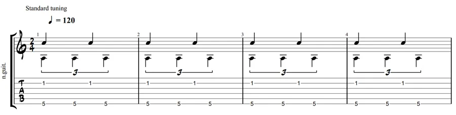 3 Over 2 Hemiola on guitar