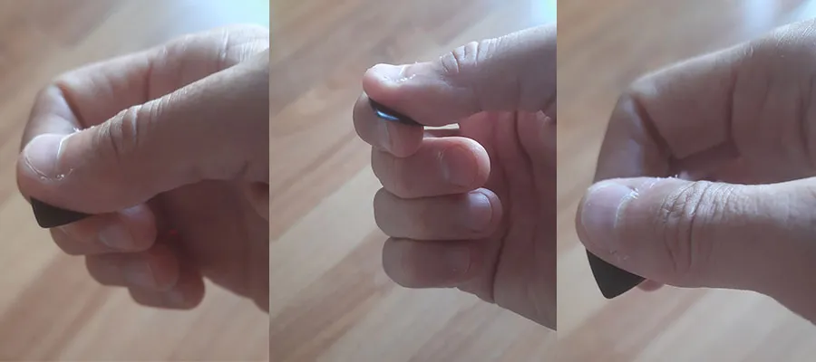 how to hold a guitar pick finger position