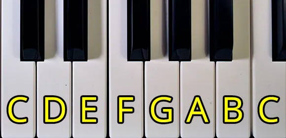 C major scale on piano