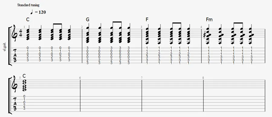 Modal Interchanges IV borrowed from the parallel minor key