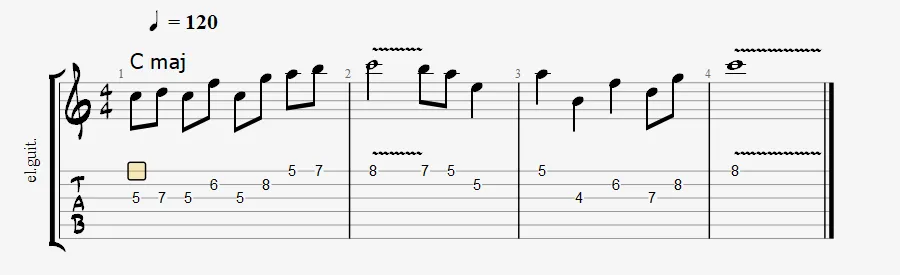 Ionian scale over major