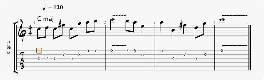 Lydian scale over major