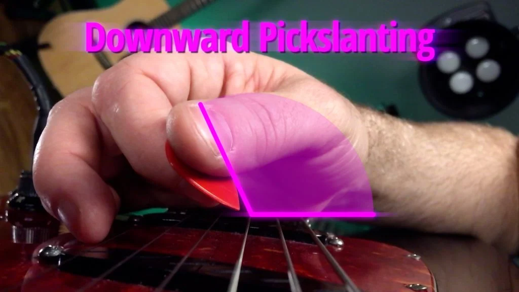 downward pickslanting