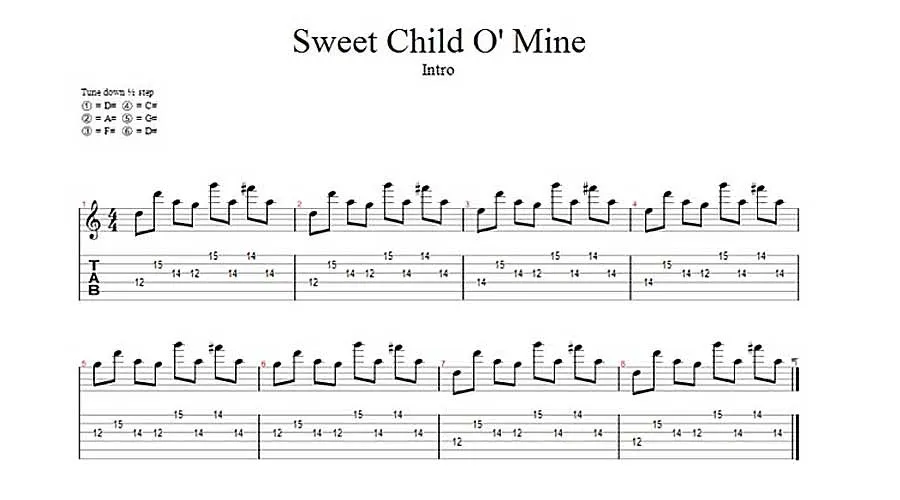 Sweet Child o'mine guitar tab