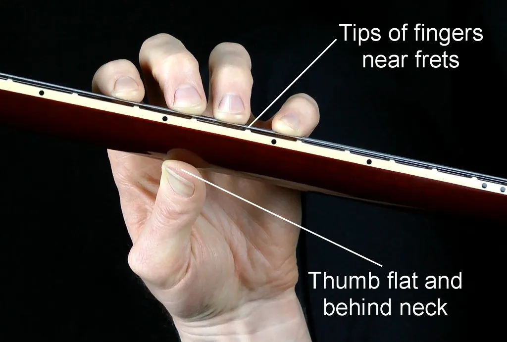 guitar thumb position