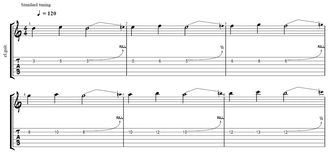 guitar bending exercise