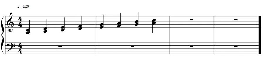 A minor scale harmonization
